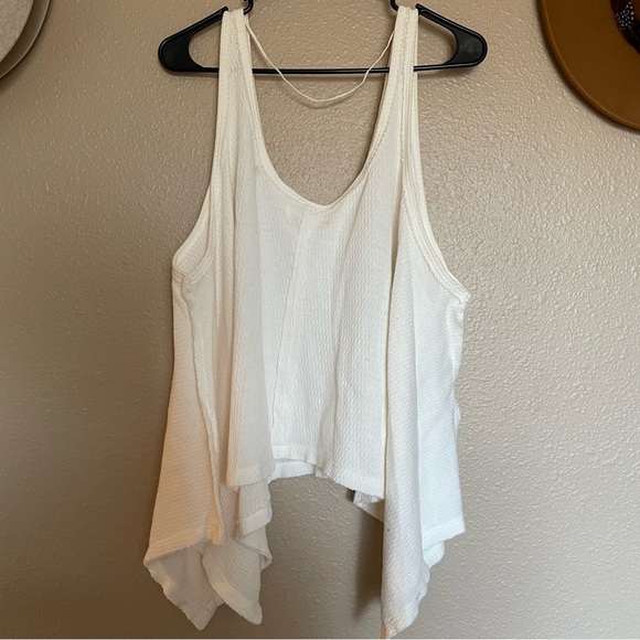 NWOT - FREE PEOPLE - WE THE FREE - Cactus Milk White - Asymmetric Tank Top - Picture 2 of 15